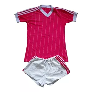 Adidas 80s West Germany Jersey & Shorts Football Soccer Red White Size S/M - Picture 1 of 14
