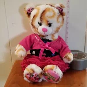Build a Bear Girl Scouts S’mores Bear Plush, White & Brown Swirls W/Outfit 15" - Picture 1 of 11