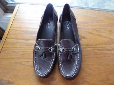 Винтажные женские мокасины Sbicca коричневая кожа кисточки размер 10 М - Изображение 1 из 4