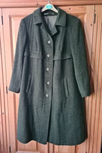 VINTAGE BAUR HUNZALODEN LADIES TRADITIONAL TIROL WOOL LODEN COAT SIZE 42 - Picture 1 of 7