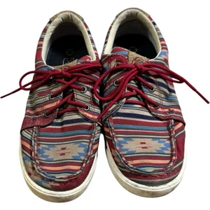 Twisted X Women's Hooey Casual Loper Tan & Red Fabric Size 6.5 M - Picture 1 of 5