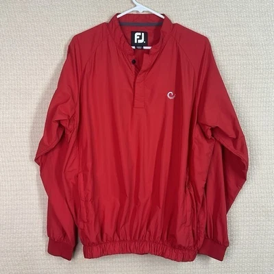 NWOT FootJoy FJ Red 1/4 Button Golf Shirt Outerwear Jacket Men Size Medium - Image 1 of 4