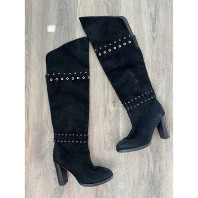 Rebecca Minkoff Boots Womens 8.5 Black Kid Suede Bardot Western - Image 1 of 4