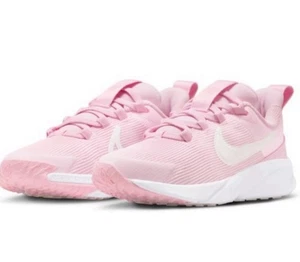 Scarpe da tennis Nike Star Runner 4 giovani ragazze rosa schiuma/summit bianco logo taglia 4 - Foto 1 di 16