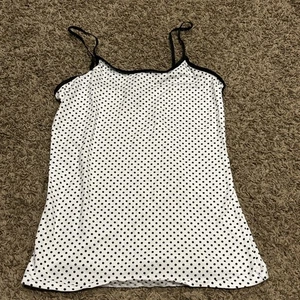 Wet Seal Cami Women's L Cotton Blend Polka Dot Black White A19 - Picture 1 of 3
