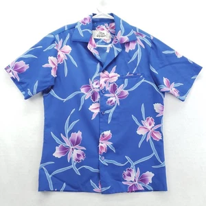 Hilo Hattie Shirt Mens Small Floral Hawaiian Button Up Made in Hawaii Aloha - Picture 1 of 9