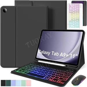 Für Samsung Galaxy Tab A9+ A8 S7 S8 S9 S10 FE Hülle mit Beleuchtet Tastatur Maus - Bild 1 von 62