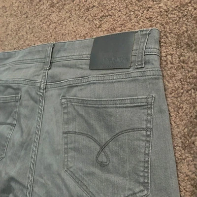 Pantalones de mezclilla Jack of Spades para hombre 35 x 28 Jack pierna recta elásticos negro ceniza gris Foto 1 de 4