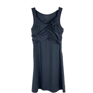 Athleta grey stretchy athletic athlesiure activewear ruffle midi dress small - Picture 1 of 6