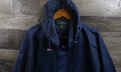 J Crew Jacket Mens XL Blue Anorak Nylon Hooded Lightweight Oarsman Zip Pockets - Image 1 of 4