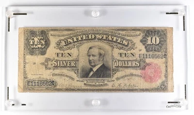 1891 $10 US Silver Certificate Large Note Red Seal *2446 - Image 1 of 3