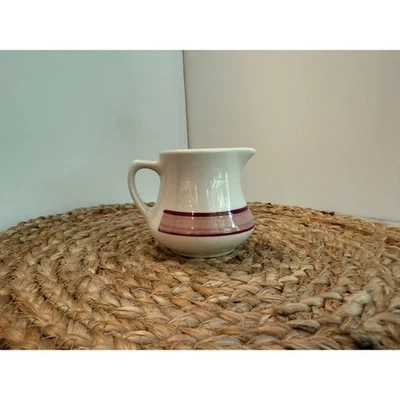 Crema/jarra vintage Homer Laughlin “Best China” rosa y blanca, vajilla de restaurante Foto 1 de 4