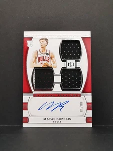 Matas Buzelis 2024-25 Panini National Treasures Rookie Triple Patch Auto /99 RC - Picture 1 of 2