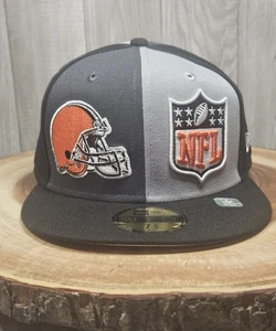Cleveland Browns New Era 59Fifty eng anliegende Mütze Kappe Größe 7 5/8 Pinwheel NFL - Bild 1 von 16