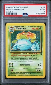 Venusaur Holo Pokemon 2000 Base Set 2 PSA 2 #018 Low Pop - Picture 1 of 5