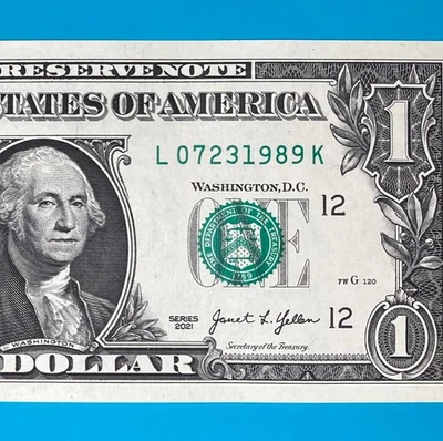 July 23, 1989 (L 07231989 K) BIRTHDAY Note $1 One Dollar Bill *UNC* - Image 1 of 4