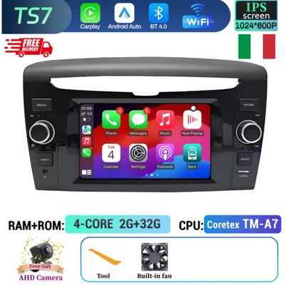 Autoradio 7" CarPlay Android 14 per Lancia Ypsilon 2012–2020 GPS BT RDS - Immagine 1 di 4