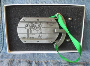 2010 HOLIDAYS HOLIDAYS JOHN DEERE SLED Pewter Christmas Tree Ornament BX - Picture 1 of 3