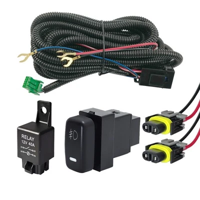 H11 Fog Light Automotive Harness w/ Relay Switch For Mitsubishi Outlander 06-12 - Image 1 of 4