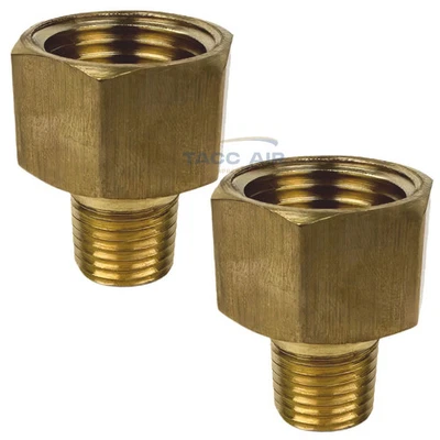 2 Pack Brass Reducer Adapter 1/2" Female X 1/4" Male NPT Pipe Reducing Fitting - Image 1 of 4