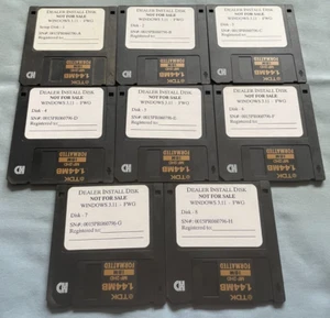 WINDOWS 3.11 Microsoft Computer Software 3.5" Dealer Install 8-Disk Set UNTESTED - Picture 1 of 1