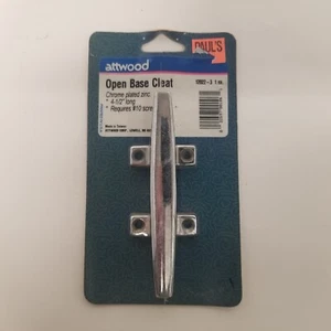 Attwood 4.5" Open Base Cleat Chrome Plated Zinc, 12022-3, New - Picture 1 of 4