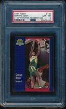 PSA 8 SHAWN KEMP 1991-92 Fleer 3D Acrylic Wrapper Redemption #192 RARE NM-MINT