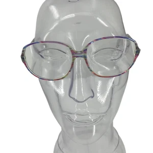 Vintage 80er Oversized Brille Brillengestell Regenbogen Abstrakt Pastell Rosa - Bild 1 von 10