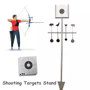 Airsoft Trimmer Target Stand w/ 20 Paper Targets For Airsoft Paintball Slingshot - Picture 1 of 12
