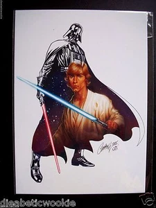 STAR WARS Celebration VII 7 RARE art print postcard Darth Vader Luke Jedi - Picture 1 of 1