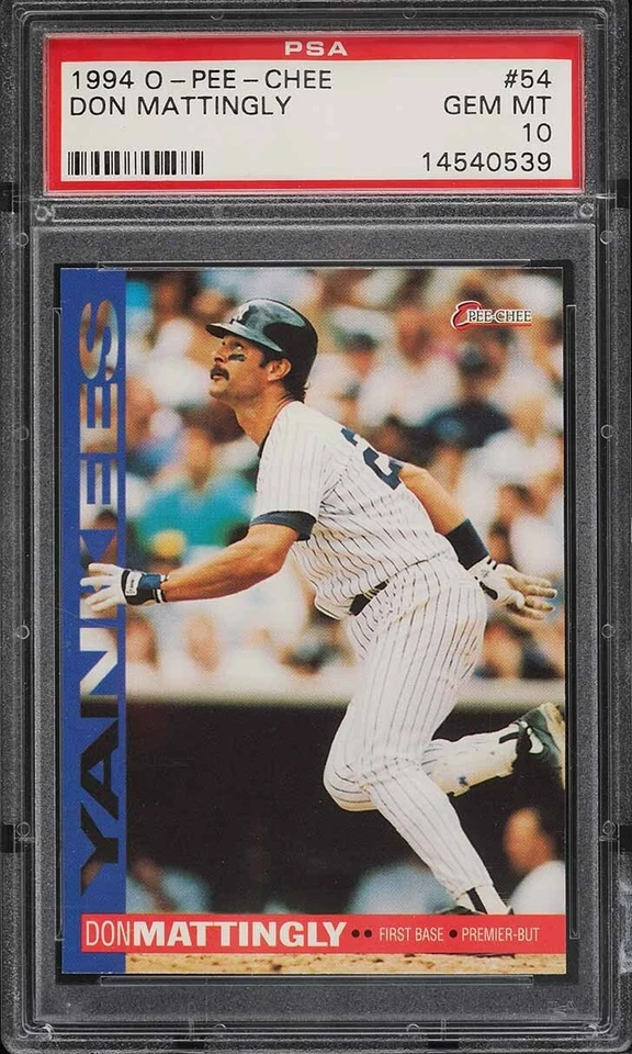 1994 O-PEE-CHEE PREMIER OPC CANADA #54 DON MATTINGLY PSA 10 GEM MINT LOW POP 4 - Image 1 of 2