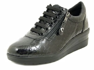 Sneakers Donna 39 Pelle Lucida Nero con Cerniera Plantare Estraibile CINZIA SOFT - Imagen 1 de 5