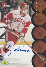 1995 FIVE SPORT TRADING CARD HOCKEY SIGNATURE CARD KAJ LINNA