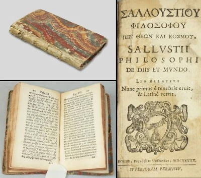 SALLUSTIUS 1638 rare 1st edition SALLUST philosophy gods cosmos metaphysics - Image 1 of 4