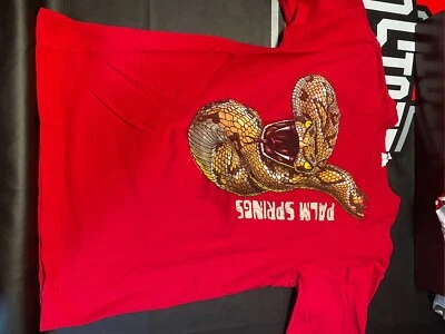 Boys T-shirt Palm Springs Snake on the front and back Size 14-16 Red - Image 1 of 3