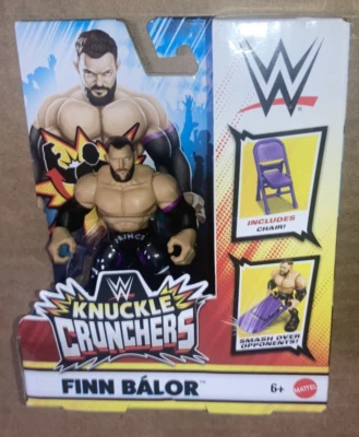 WWE Knuckle Crunchers Wave 4 Finn Balor 3 inch Figure with Chair New Foto 1 de 3
