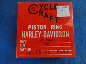 Vintage Panhead's Shovelhead's Custom's 74" 1948-73 STANDARD PISTON RINGS - Foto 1 di 4