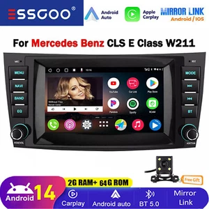 7" Car Stereo Radio Apple CarPlay with Cam For Mercedes Benz E-Class W211 W219 - Picture 1 of 15