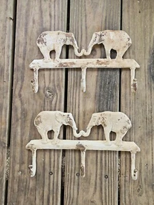 GUSSEISEN ELEFANT WANDHAKEN RACK AUFHÄNGER 2ER SET 11,5"😁 - Bild 1 von 1