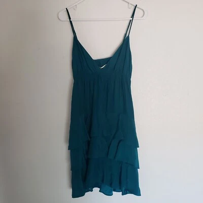 Vestido de seda con volantes azul verdoso Twelfth Street by Cynthia Vincent ¿Falta talla S? Foto 1 de 4