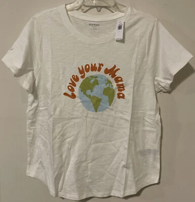 Old Navy Women’s Large Off White Cotton - Love Your Mama - Tshirt NWT! A4407 - Image 1 of 2