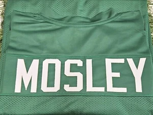 C.J. Camiseta de fútbol verde firmada por Mosley New York Jets JSA y PIA auténtica - Imagen 1 de 2