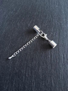 Juegos de tapas de extremo de plata brillante para collares y pulseras de cordón de 6 mm (tapas de 6,5 mm) - Imagen 1 de 24