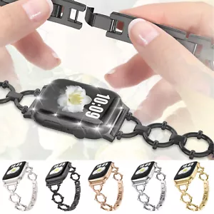 For iWatch Series 10 9 8 7 6 5 4 SE 3 2 Metal Chain Watch Band Classic Bracelet - Picture 1 of 18