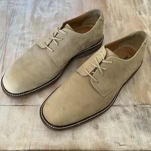 JOHNSTON & MURPHY Mens Brazilian Suede Sheepskin Plain Toe Oxford SIZE 8.5M Tan - Picture 1 of 9