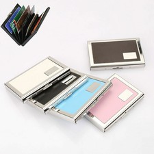 Portable RFID Blocking Credit Card Holder Men Travel Wallet Stainless Steel Case