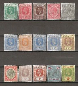 ST LUCIA 1921/30 SG 91/105 MINT - Picture 1 of 2