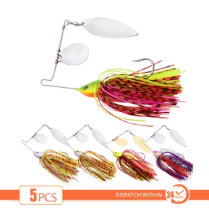 5x Metal Spinning Fishing Lures buzzbait Spinner Tackle Bait Casting DW374 - Picture 1 of 13