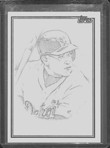 2018 Topps Sketch Card Miguel Cabrera Artist Bob Stevlic