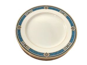 Wedgwood Kenyon Embassy Collection (4) Bread Butter Plates Teal Blue 6 1/2" NOS - Picture 1 of 3